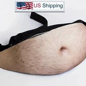 Funny Pop Dad Bod Money Belt Bag Womwn Travel Shoulder Bags Flesh Color Creative